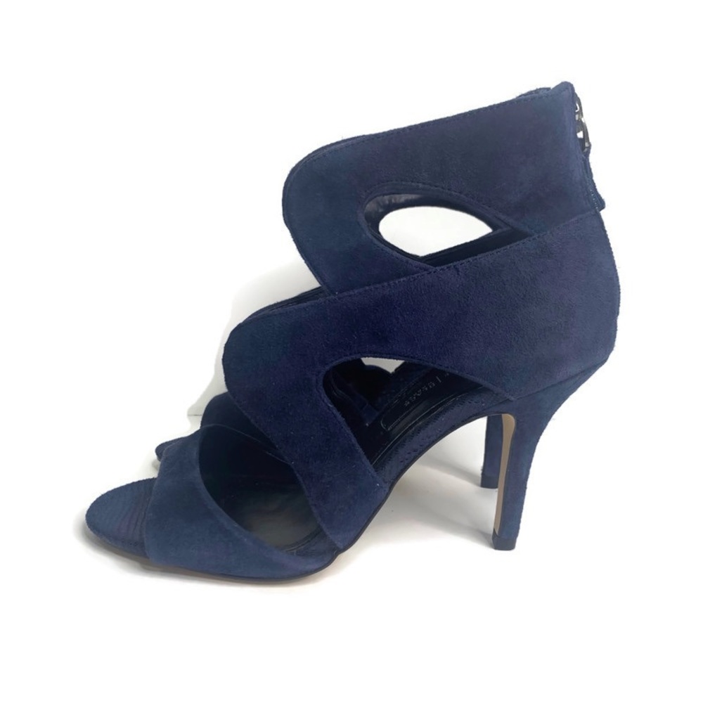 White House Black Market “Katia” Noble Blue Suede High Caged Heel Sandals